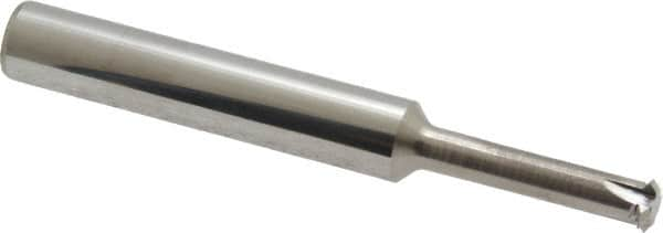 Scientific Cutting Tools - 14 to 40 TPI, Internal/External Single Profile Thread Mill - 3/8" Noml Diam, 0.29" Cut Diam, 3/8" Shank Diam, 4 Flute, 0.192" Neck Diam, 1" Neck Length, 3" OAL, Bright Finish - Exact Industrial Supply