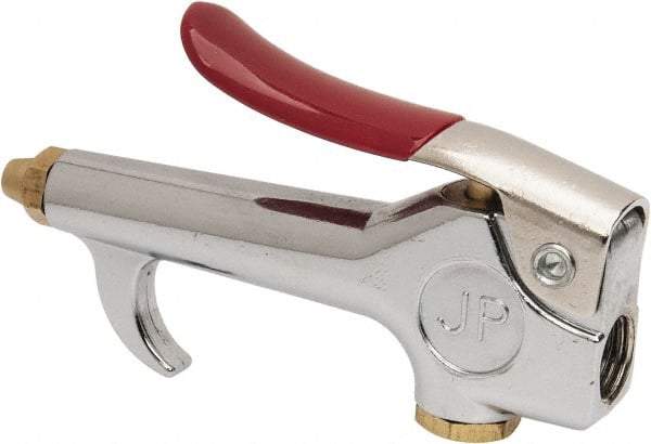 Value Collection - 90 Max psi Brass Thumb Lever Blow Gun - 1/4 NPT, 7/16" Tube Length, Chrome Plated Zinc - Caliber Tooling