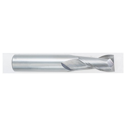 ‎3/32″ Dia. × 1/8″ Shank × 5/16″ DOC × 1-1/2″ OAL, Carbide, Bright, 2 Flute, Square, Solid End Mill - Caliber Tooling