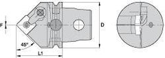 Kennametal - Neutral Cut, Size KM63, SN.. Insert Compatiblity, External Modular Turning & Profiling Cutting Unit Head - 60mm Head Length, Through Coolant, Series Kenloc - Caliber Tooling