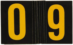 Made in USA - Letter Label - Legend: 0-9, English, Yellow & Black - Caliber Tooling