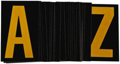 Made in USA - Letter Label - Legend: A-Z, English, Yellow & Black - Caliber Tooling