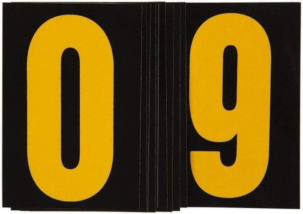 Made in USA - Letter Label - Legend: 0-9, English, Yellow & Black - Caliber Tooling