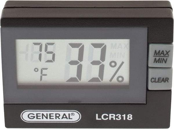 General - 14 to 140°F, 10 to 99% Humidity Range, Thermo-Hygrometer - 5% Relative Humidity Accuracy, 0.1% RH, 0.1° Temp Resolution - Caliber Tooling