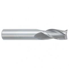 16mm Dia. x 89mm Overall Length 3-Flute Square End Solid Carbide SE End Mill-Round Shank-Center Cutting-Uncoated - Caliber Tooling