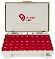 Vermont Gage - 55 Piece, 0.2-1.28 mm Diameter Plug and Pin Gage Set - Minus 0.01 mm Tolerance, Class ZZ - Caliber Tooling