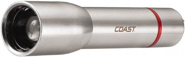 Coast Cutlery - White LED Bulb, 725 Lumens, Industrial/Tactical Flashlight - Silver Stainless Steel Body, 3 AAA Batteries Included - Caliber Tooling