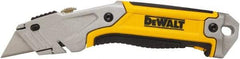 DeWALT - Retractable Utility Knife - 2-1/2" Bi-Metal Blade, Yellow & Silver Metal Handle, 1 Blade Included - Caliber Tooling