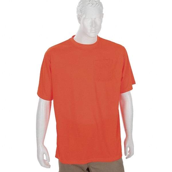 Ergodyne - Size 4XL, Orange, High Visibility, Short Sleeve T-Pocket, - 1 Pocket, Polyester - Caliber Tooling