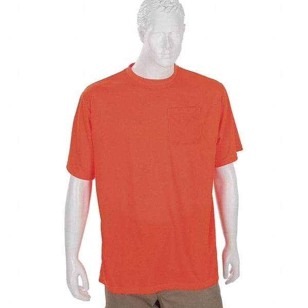 Ergodyne - Size L, Orange, High Visibility, Short Sleeve T-Pocket, - 1 Pocket, Polyester - Caliber Tooling