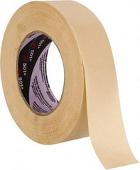 3M - 36mm Wide x 55 m Long Tan Paper Masking Tape - Series 501+, 7.3 mil Thick, 26 In/Lb Tensile Strength - Caliber Tooling