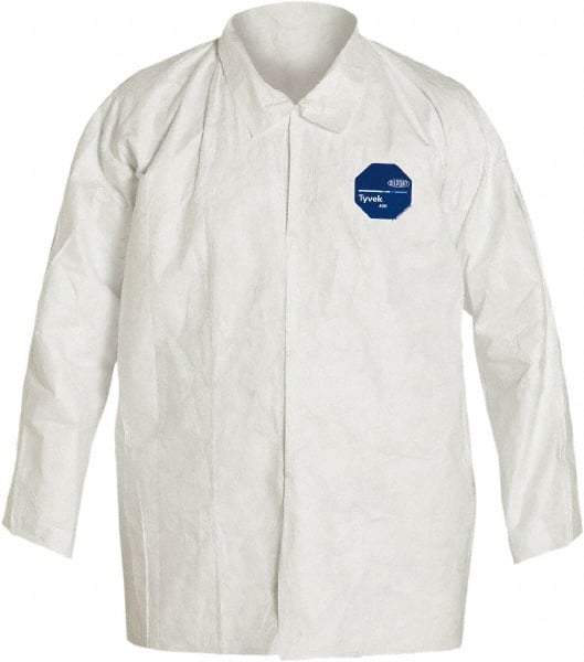 Dupont - Size S, White, General Purpose, Long Sleeve Shirt - 32-1/4 to 35-3/4 Inch Chest, 27-3/4 Inch Long, Tyvek - Caliber Tooling