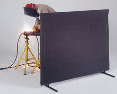 Singer Safety - 6 Ft. Wide x 6 Ft. High, 30 mil Thick Cotton Duck Portable Welding Screen Kit - Olive - Caliber Tooling