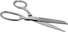 Heritage Cutlery - 3" LOC, 7" OAL Chrome Plated Standard Shears - Right Hand, Metal Bent Handle, For General Purpose Use - Caliber Tooling