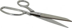 Heritage Cutlery - 4" LOC, 9" OAL Chrome Plated Standard Shears - Right Hand, Metal Bent Handle, For General Purpose Use - Caliber Tooling