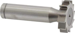 Made in USA - 1" Diam x 1/4" Face Width, Cobalt, 12 Teeth, Shank Connection Woodruff Keyseat Cutter - Uncoated, 2-1/4" OAL x 1/2" Shank, Straight Teeth, ANSI 808, Old Standard 15 - Caliber Tooling