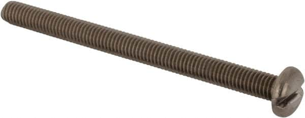 Value Collection - #10-32 UNF, 2-1/2" Length Under Head Slotted Drive Machine Screw - Pan Head, Grade 18-8 Stainless Steel, Uncoated, Without Washer - Caliber Tooling