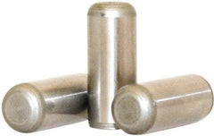 Value Collection - 4mm Diam x 20mm Pin Length 316 Stainless Steel Standard Dowel Pin - Bright Finish, 1 Rounded End - Caliber Tooling