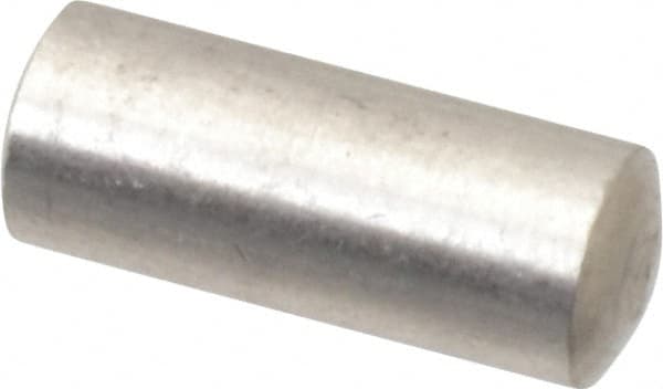 Value Collection - 6mm Diam x 14mm Pin Length 316 Stainless Steel Standard Dowel Pin - Bright Finish, 1 Rounded End - Caliber Tooling