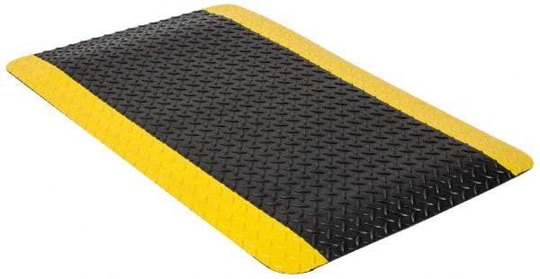 PRO-SAFE - 9' Long x 2' Wide, Dry Environment, Anti-Fatigue Matting - Black & Yellow, Vinyl with Vinyl Sponge Base, Beveled on 4 Sides - Caliber Tooling