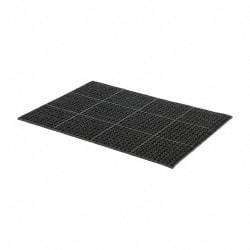 PRO-SAFE - 4' Long x 3' Wide, Dry/Wet Environment, Anti-Fatigue Matting - Black, SBR Rubber with Rubber Base - Caliber Tooling