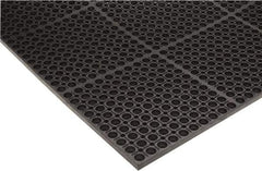 PRO-SAFE - 5' Long x 3' Wide, Dry/Wet Environment, Anti-Fatigue Matting - Black, SBR Rubber with Rubber Base - Caliber Tooling