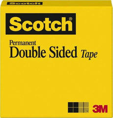 3M - 1" x 36 Yd Acrylate Adhesive Double Sided Tape - 3 mil Thick, Transparent - Caliber Tooling