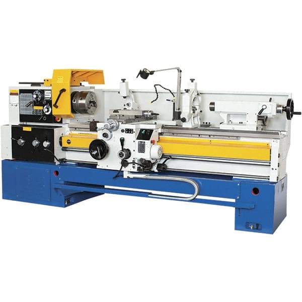 Summit - 18-1/4" Swing, 80" Between Centers, 120 Volt, Triple Phase Toolroom Lathe - 5MT Taper, 10 hp, 32 to 1,500 RPM, 3-1/8" Bore Diam, 44" Deep x 63" High x 134" Long - Caliber Tooling