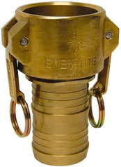 EVER-TITE Coupling Products - 2-1/2" Brass Cam & Groove Suction & Discharge Hose Female Coupler Hose Shank - Part C, 250 Max psi - Caliber Tooling