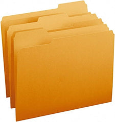 SMEAD - 8-1/2 x 11", Letter Size, Orange, File Folders with Top Tab - 11 Point Stock, Assorted Tab Cut Location - Caliber Tooling