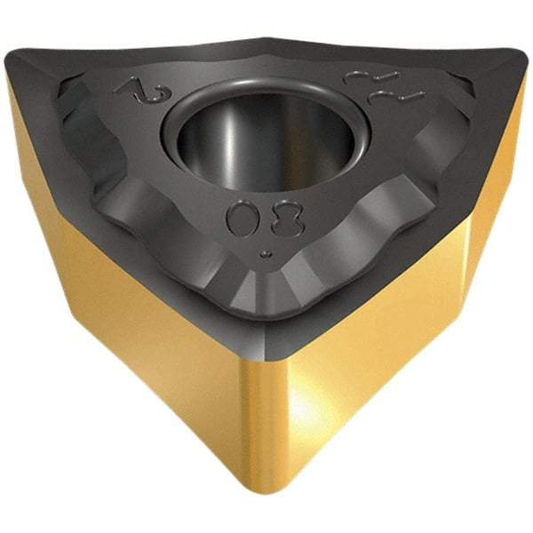 Iscar - WNMG3-1 PP Grade IC8350 Carbide Turning Insert - TiCN/Al2O3/TiN Finish, 80° Trigon, 3/8" Inscr Circle, 5/32" Thick, 1/64" Corner Radius - Caliber Tooling