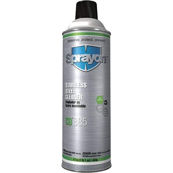 Sprayon - 14 fl oz Liquid Stainless Steel Cleaner - Odor-Free, Can Container - Caliber Tooling