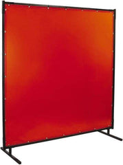 Steiner - 8 Ft. Wide x 6 Ft. High x 1 Inch Thick, Vinyl Portable Welding Screen Kit - Orange - Caliber Tooling