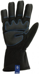 Ergodyne - Size S PVC Coated Cold Protection & Waterproof Work Gloves - Palm & Fingers Coated, Gauntlet Cuff, Black, Paired - Caliber Tooling