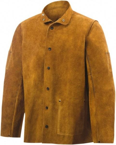 Steiner - Size 3XL Welding Jacket - Brown, Cowhide, Snaps Closure - Caliber Tooling