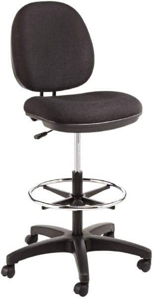 ALERA - 16-3/4 to 18" High Drafting Chair/Stool - 19" Wide x 17" Deep, 100% Acrylic Seat, Black - Caliber Tooling