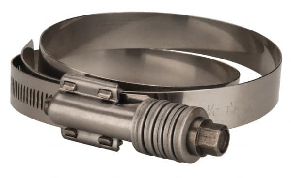 Value Collection - 6-1/4 to 7-1/8" Hose, 5/8" Wide x 0.7" Thick, Constant Torque Clamp - 6-1/4 to 7-1/8" Diam, Grade 301 & 410 Stainless Steel Screw - Caliber Tooling