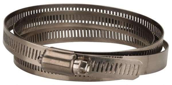 Value Collection - SAE Size 248, 2 to 16" Diam, Stainless Steel Worm Drive Clamp - 1/2" Wide, Material Grade 201 - Caliber Tooling