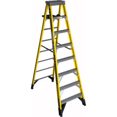 Werner - Step Ladders; Type: Step Ladder ; Height (Feet): 8 ; Industry Rating: Type IAA ; Load Capacity (Lb.): 375.000 ; Material: Fiberglass ; Number of Steps / Rungs: 8 - Exact Industrial Supply