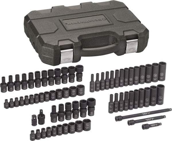 GearWrench - 71 Piece 1/4" Drive Universal Standard Impact Socket Set - 6 Points, 3/16 to 9/16", 4 to 15mm, Inch/Metric Measurement Standard - Caliber Tooling