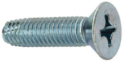 Value Collection - 3/8-16 UNC Thread, 1-1/2" OAL, #4 Phillips Drive Steel Thread Cutting Screw - Flat Head, Grade 1016-1024, Point Type F, Zinc-Plated Finish - Caliber Tooling