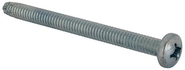 Value Collection - 1/4-20 UNC Thread, 3" Length Under Head, #3 Phillips Drive Steel Thread Cutting Screw - Pan Head, Grade 1016-1024, Point Type F, Zinc-Plated Finish - Caliber Tooling