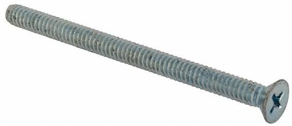 Value Collection - #10-24 UNC, 2-3/4" OAL Phillips Drive Machine Screw - Flat Head, Grade J82 Steel, Zinc-Plated Finish, Without Washer - Caliber Tooling