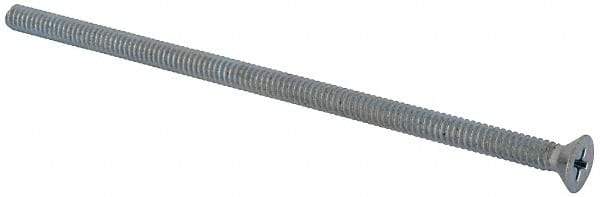 Value Collection - #10-24 UNC, 4-1/2" OAL Phillips Drive Machine Screw - Flat Head, Grade J82 Steel, Zinc-Plated Finish, Without Washer - Caliber Tooling