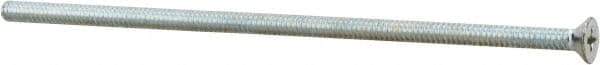 Value Collection - #10-24 UNC, 5" OAL Phillips Drive Machine Screw - Flat Head, Grade J82 Steel, Zinc-Plated Finish, Without Washer - Caliber Tooling