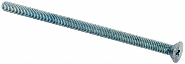 Value Collection - #10-32 UNF, 3-1/2" OAL Phillips Drive Machine Screw - Flat Head, Grade J82 Steel, Zinc-Plated Finish, Without Washer - Caliber Tooling