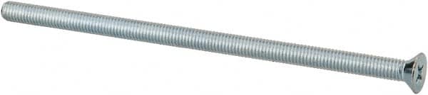 Value Collection - #10-32 UNF, 4" OAL Phillips Drive Machine Screw - Flat Head, Grade J82 Steel, Zinc-Plated Finish, Without Washer - Caliber Tooling