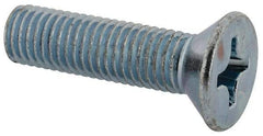 Value Collection - 1/4-28 UNF, 1" OAL Phillips Drive Machine Screw - Flat Head, Grade J82 Steel, Zinc-Plated Finish, Without Washer - Caliber Tooling