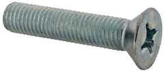 Value Collection - 1/4-28 UNF, 1-1/4" OAL Phillips Drive Machine Screw - Flat Head, Grade J82 Steel, Zinc-Plated Finish, Without Washer - Caliber Tooling