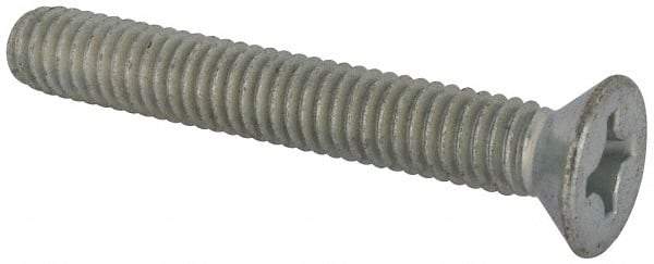 Value Collection - 5/16-18 UNC, 2-1/4" OAL Phillips Drive Machine Screw - Flat Head, Grade J82 Steel, Zinc-Plated Finish, Without Washer - Caliber Tooling